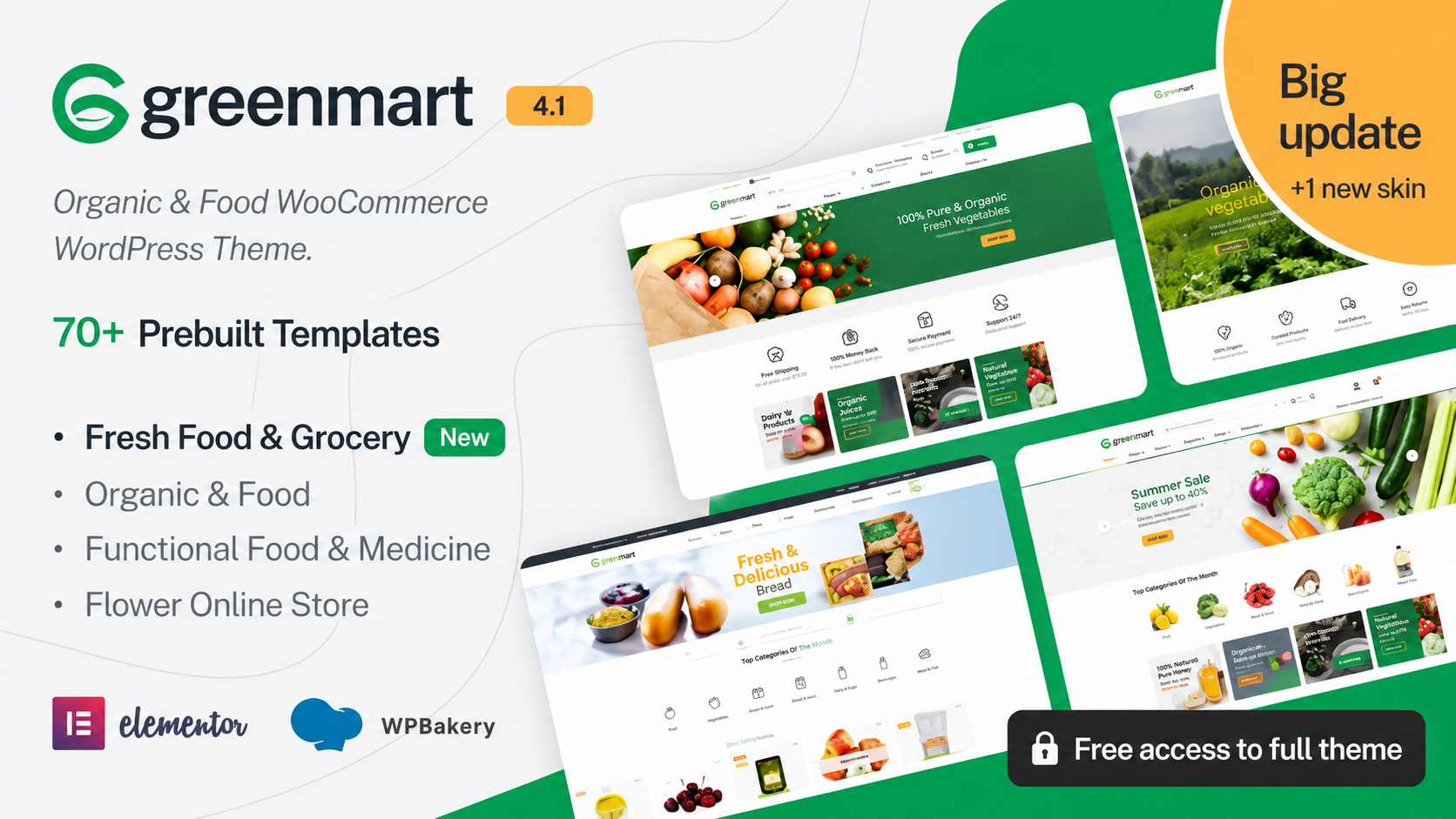 GreenMart 4.2.15 – Tema WooCommerce para Lojas de Produtos Orgânicos e Alimentos